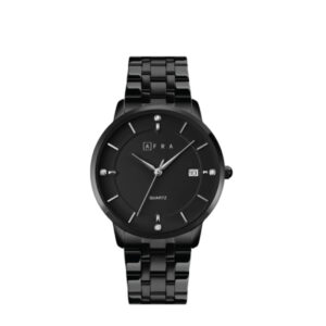 AFRA RYKER GENTS WATCH BLACK CASE BLACK DIAL BLACK BRACELET
