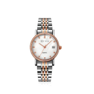 AFRA CALLA LADIES WATCH ROSE GOLD/SILVER CASE WHITE MOP DIAL SILVER/ROSEGOLD BRACELET