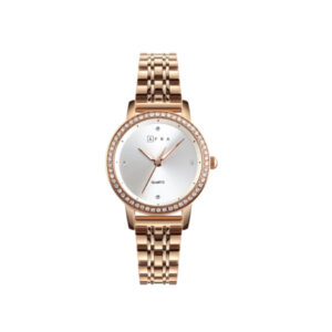 AFRA ELITE LADIES WATCH GOLD CASE SILVER DIAL GOLD BRACELET