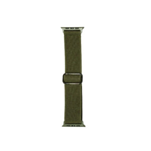 Army green nylon Apple Watch strap for 42/44/45mm – rugged, adjustable, and breathable smartwatch band