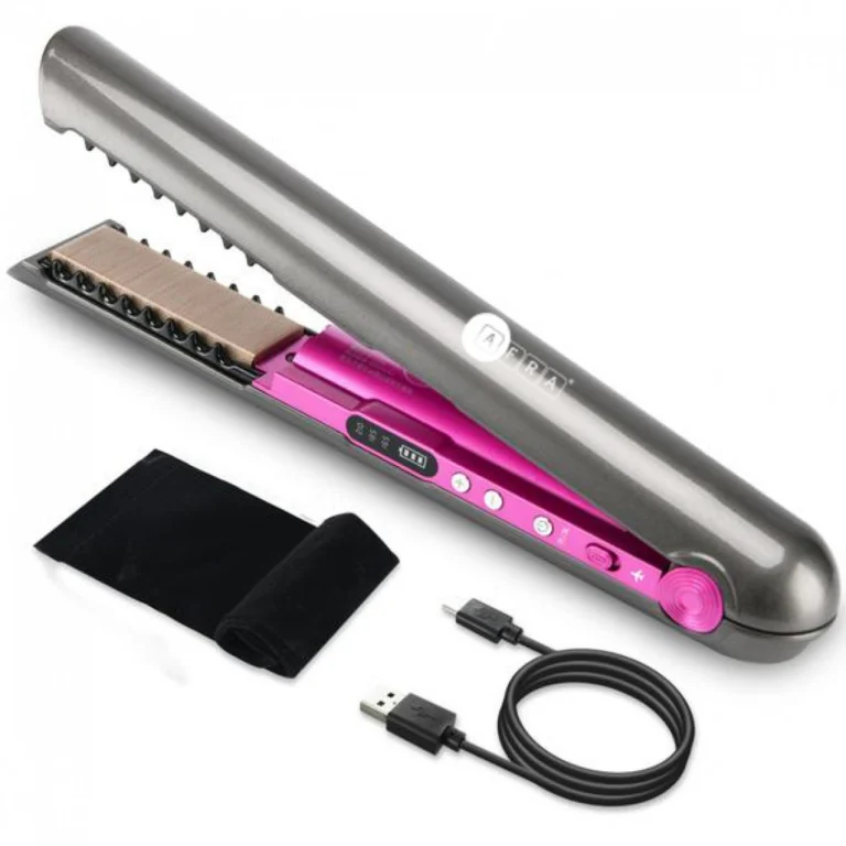 AFRA Cordless Hair Straightener – Rechargeable, Floating Plates, Compact – AF-4000HSGY