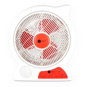AFRA 12-Inch Rechargeable Fan, 6V 4.5Ah, LED Light, USB Ports, Low Noise – AF-2301RECF