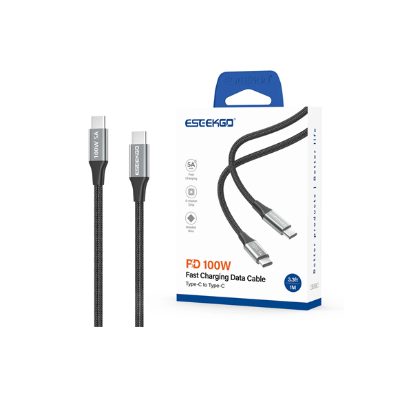 “ESEEKGO 1-meter Type-C to Type-C cable for fast charging and data transfer”