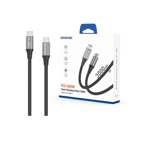 “ESEEKGO 3-meter USB Type-C to Type-C cable for fast charging and syncing USB-C devices”