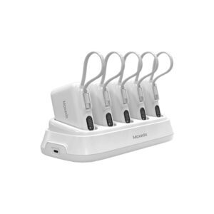 Moxedo Combo 5x 10,000mAh Power Bank with Charging Dock – White