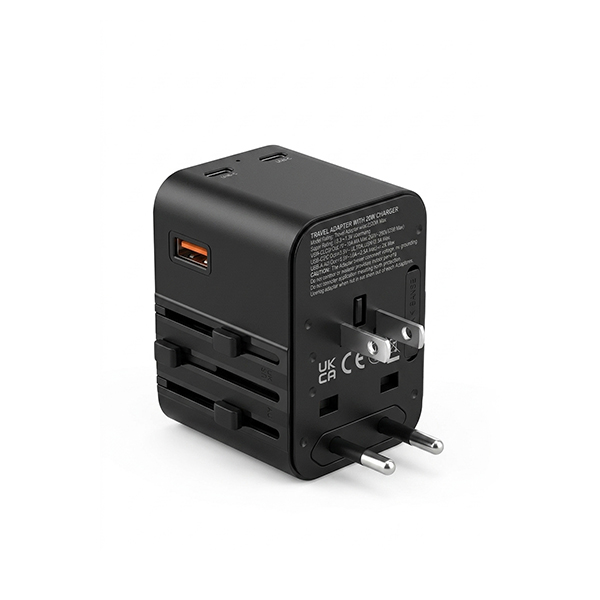 AFRA PPS GAN 25W Travel Adapter – Universal Fast Charger with USB-C & USB-A Ports.