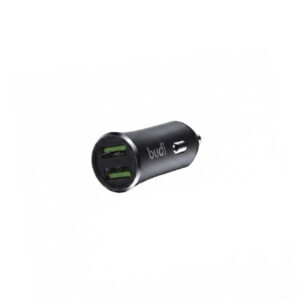 Budi Dual USB Car Charger 2.4A with 3-in-1 Cable