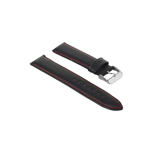 Vega Leather Watch Strap Black 20mm