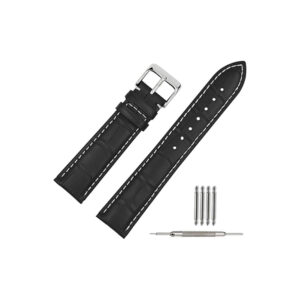 ALFA Genuine Leather Watch Strap – Black 10mm